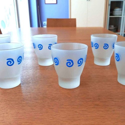 Glass tumblers set of 6 with spiral design, new