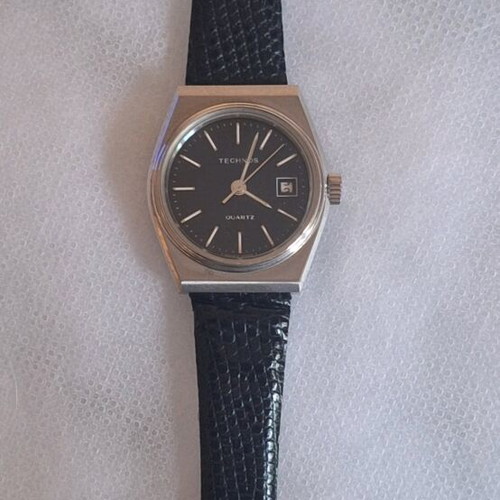 Technos Swiss women's watch new, steel with black dial and strap