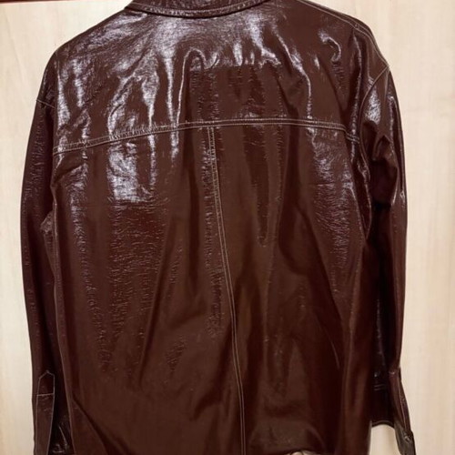 Mango leather shirt like new, brown