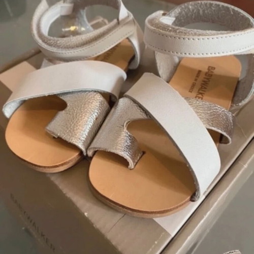 Babywalker baby sandals new white-silver with strap