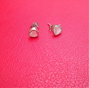 Ζευγάρι ασημένια σκουλαρίκια 925 με καρδιά