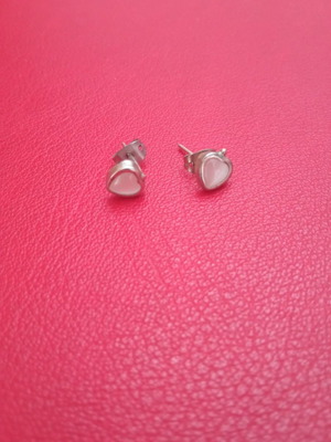 Silver heart stud earrings 925 like new