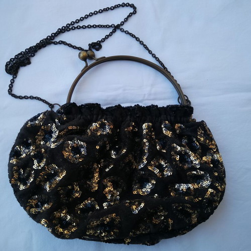 Compagnia Italiana handbag used with brown beads and gold sequins