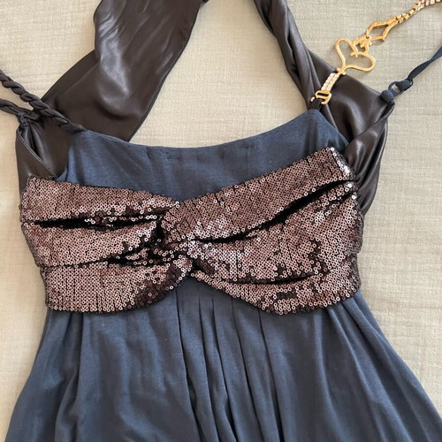 Rosso di Sera top like new, blue with black and gold details