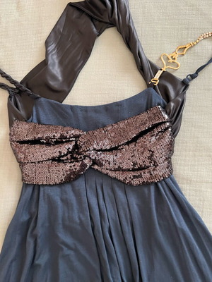 Rosso di Sera top like new, blue with black and gold details