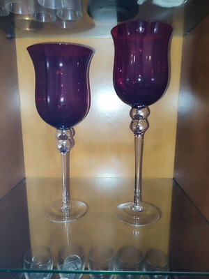 Art Glass Murano Italy cherry candle vases new, 50 cm height