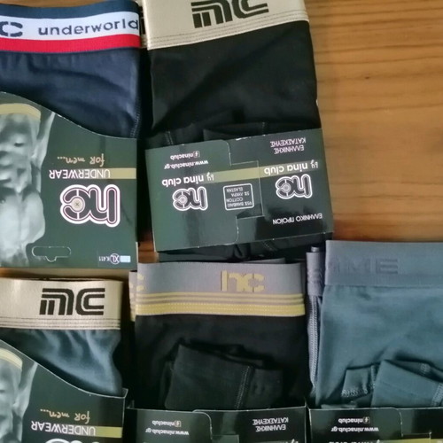Nina Club boxer new, cotton blend with external elastic, black and blue