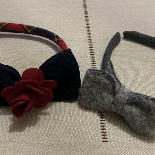 Children's winter headbands like new, set of two wool fabric