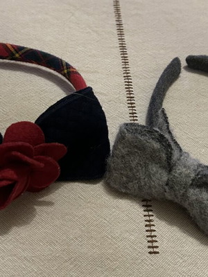 Children's winter headbands like new, set of two wool fabric