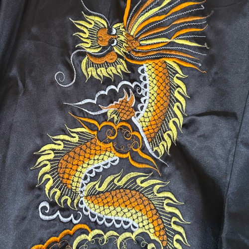 Silk kimono new, unworn, black and gold, size L