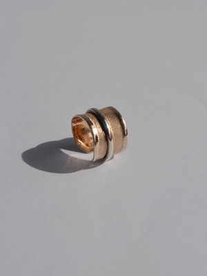 Sterling silver and rose gold plated silver ring like new