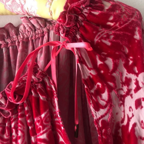 Just Cavalli devore velvet blouse used, size 42, fuchsia