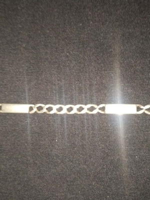 Silver Plated Unisex Identity Hand Chain 28cm like new