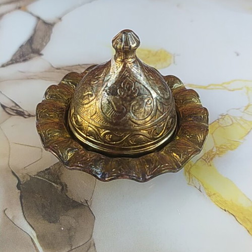 Vintage Turkish brass bowl decoration
