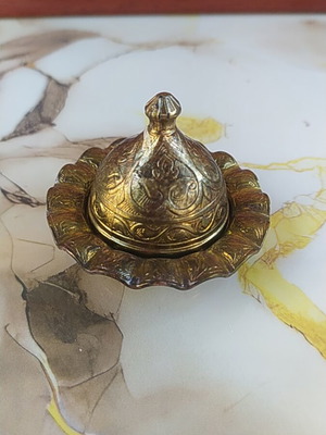 Vintage Turkish brass bowl decoration