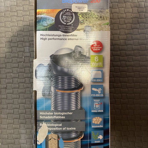 EHEIM Biopower 200 aquarium internal filter used