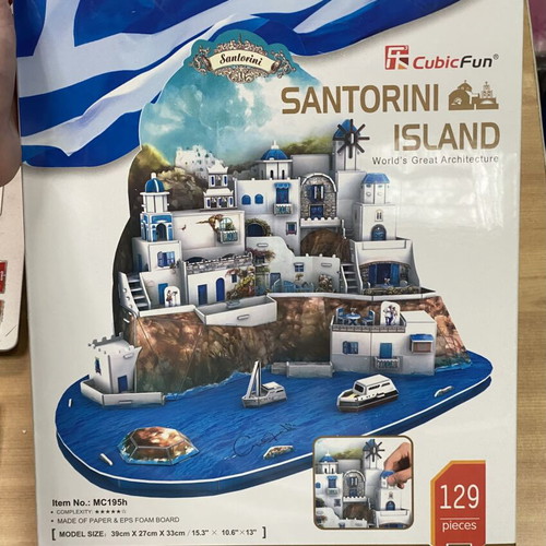 CubicFun 3D Puzzle Santorini Island, 129 pieces