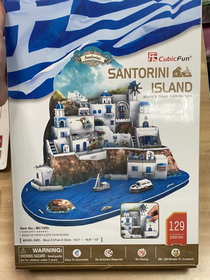 CubicFun 3D Puzzle Santorini Island, 129 pieces
