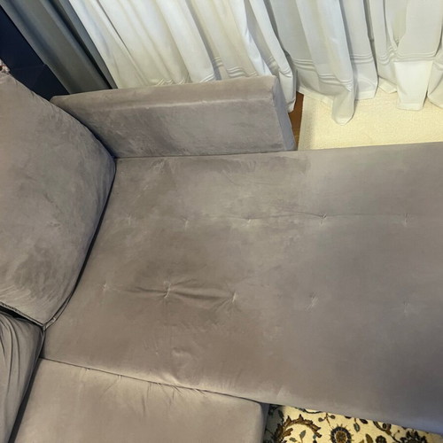 Sato Lucca corner sofa gray velvet like new