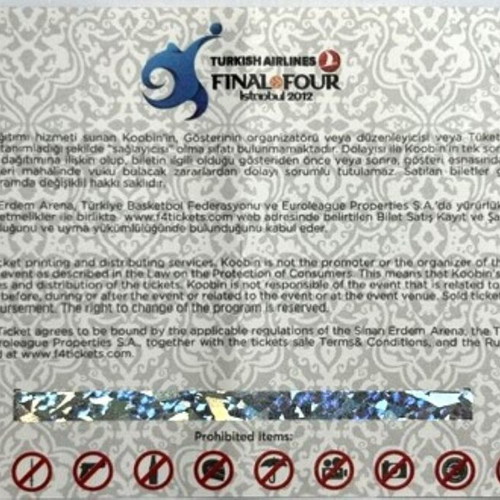 Συλλεκτικά εισιτήρια Turkish Airlines EuroLeague Final Four σετ σαν καινούργιο