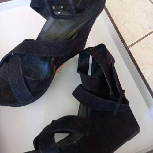 Fransa platform shoes used, black, 12 cm heel, size 40