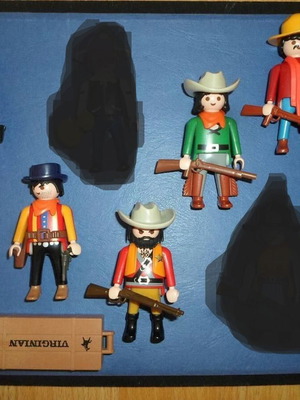 Персонализирани западни фигури Playmobil употребявани, комплект от 6 с материали