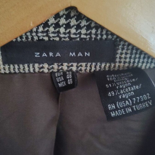 Zara Glen Plaid Checked Sport Jacket used, size XL
