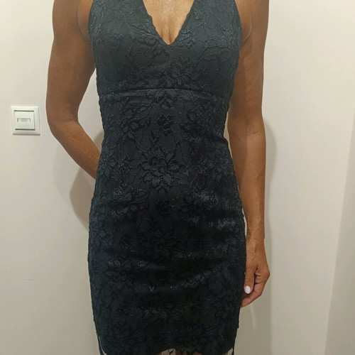 Evening set in black lace like new, size Medium
