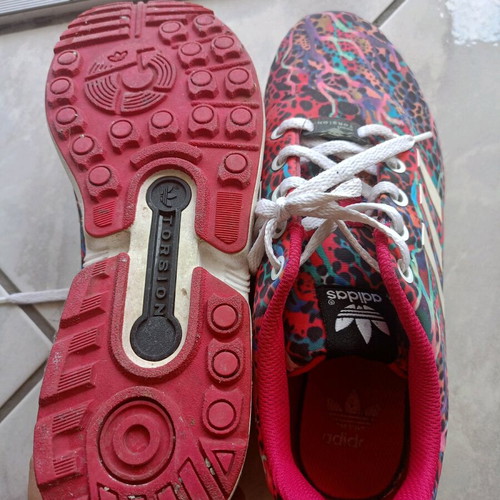 Adidas women's sneakers used, colorful, size 38.5