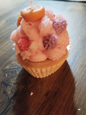 Αρωματικό κερί cupcake καινούργιο, χειροποίητο, σόγιας clementine
