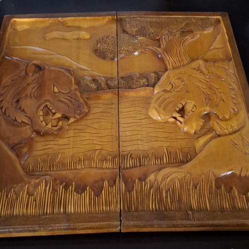 Backgammon handmade wooden, new, very heavy