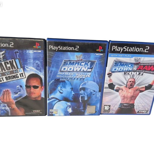 WWE Smackdown games for PlayStation 2 used, pack of 3