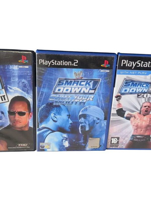 WWE Smackdown games for PlayStation 2 used, pack of 3