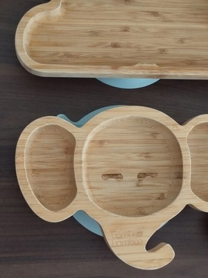 Σετ φαγητού μωρού Bamboo Bamboo με πιάτα, ποτήρι και κουτάλι