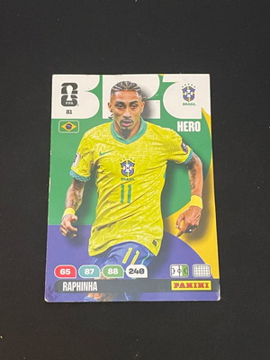 Panini FIFA World Cup 2026 Adrenalyn Raphinha Hero Card used