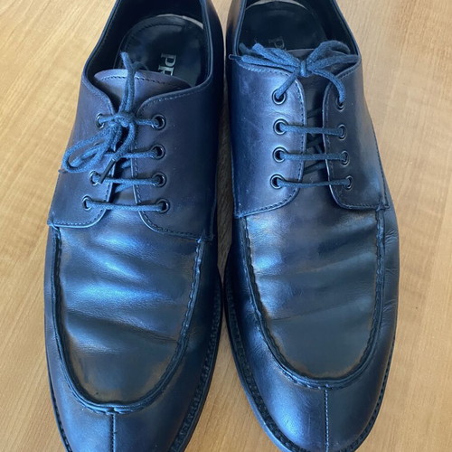Prada men's leather shoes used, size 42-43, black