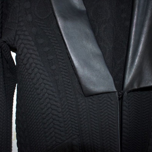 Milk & Honey London cardigan with leather collar like new, black size M