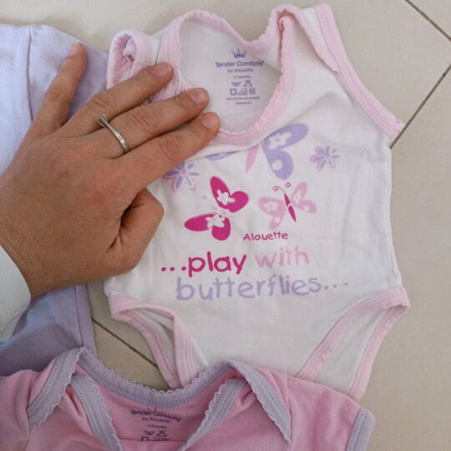 Baby bodysuits used, up to 3 months, cotton
