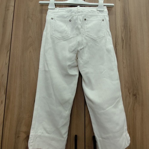Ysatis Cropped Denim Pants like new, white, waist 32cm