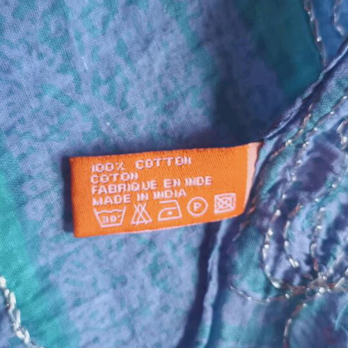 Cotton pareo like new, blue with beautiful patterns