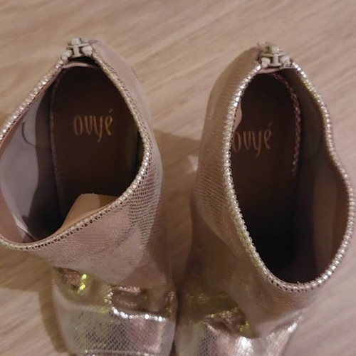 Peep Toe Shoes New Gold Ovye By Tassos Mitropoulos Size 37