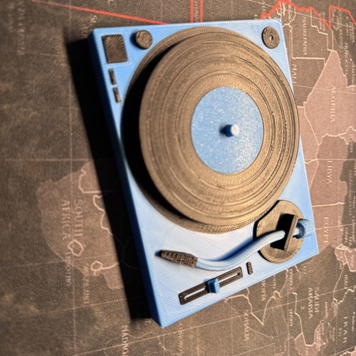 Coaster set inspired by turntable and vinyl records, like new