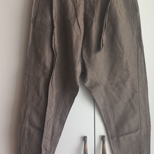 Badila women's pants, size S, linen-cotton, khaki