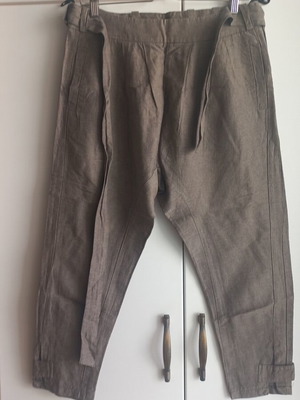 Badila women's pants, size S, linen-cotton, khaki