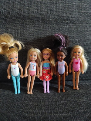 Barbie Chelsea dolls used, superhero and classic