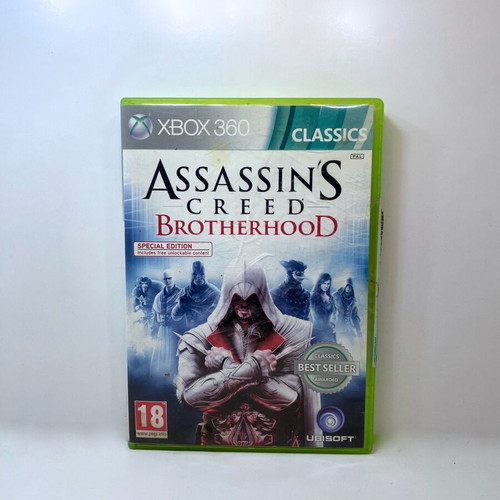 Assassins Creed Brotherhood Xbox 360 box used, PAL cover only