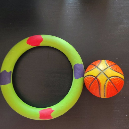 Ring and small ball used, toys for small dogs