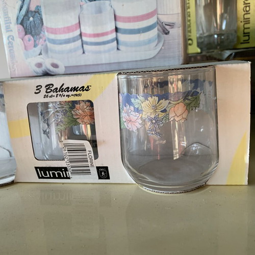 Set of 3 Glasses new, low or tall, 2 types