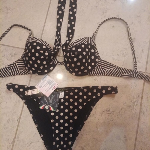 Women's swimsuit new, black and white, size S