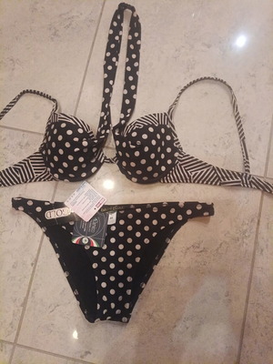Women's swimsuit new, black and white, size S